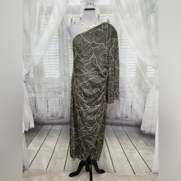 Antonio Melani Size 14 Elizabeth Damrich Monroe Long Sleeve One Shoulder Midi - Picture 2 of 16